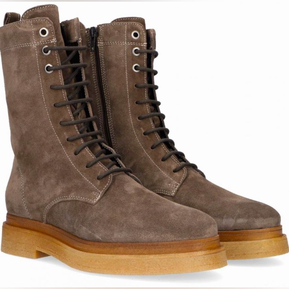 Italian brand FABBRICA DEI COLLI / Taupe Notre-V Combat Boots / EUR 7 / Like New